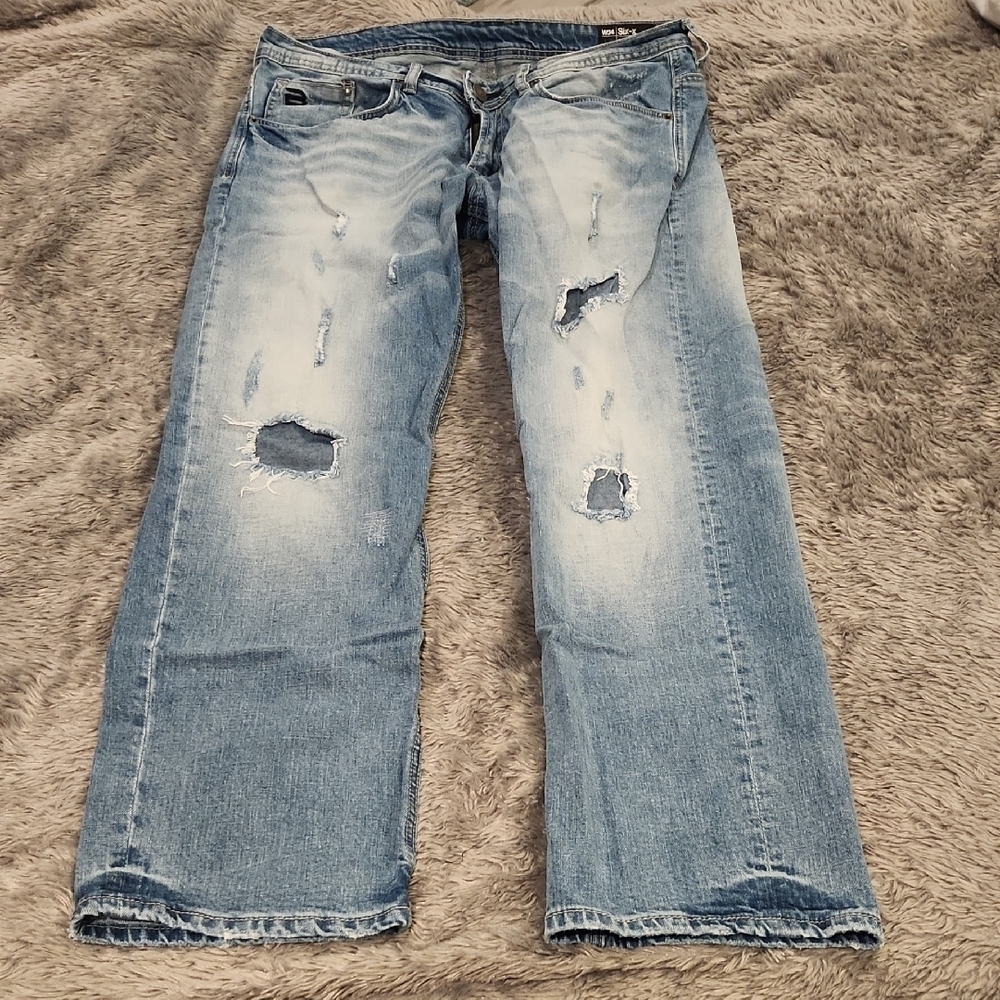 Buffalo David Bitton Light Blue Distressed Jeans Size 34!
